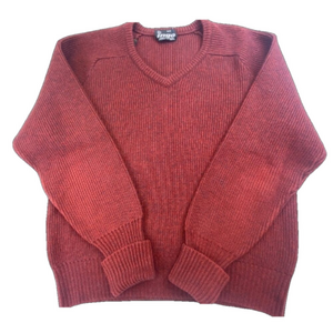 Vintage Ingo Sweater Wool Blend Classic V-Neck Long Sleeves Maroon Men’s Small